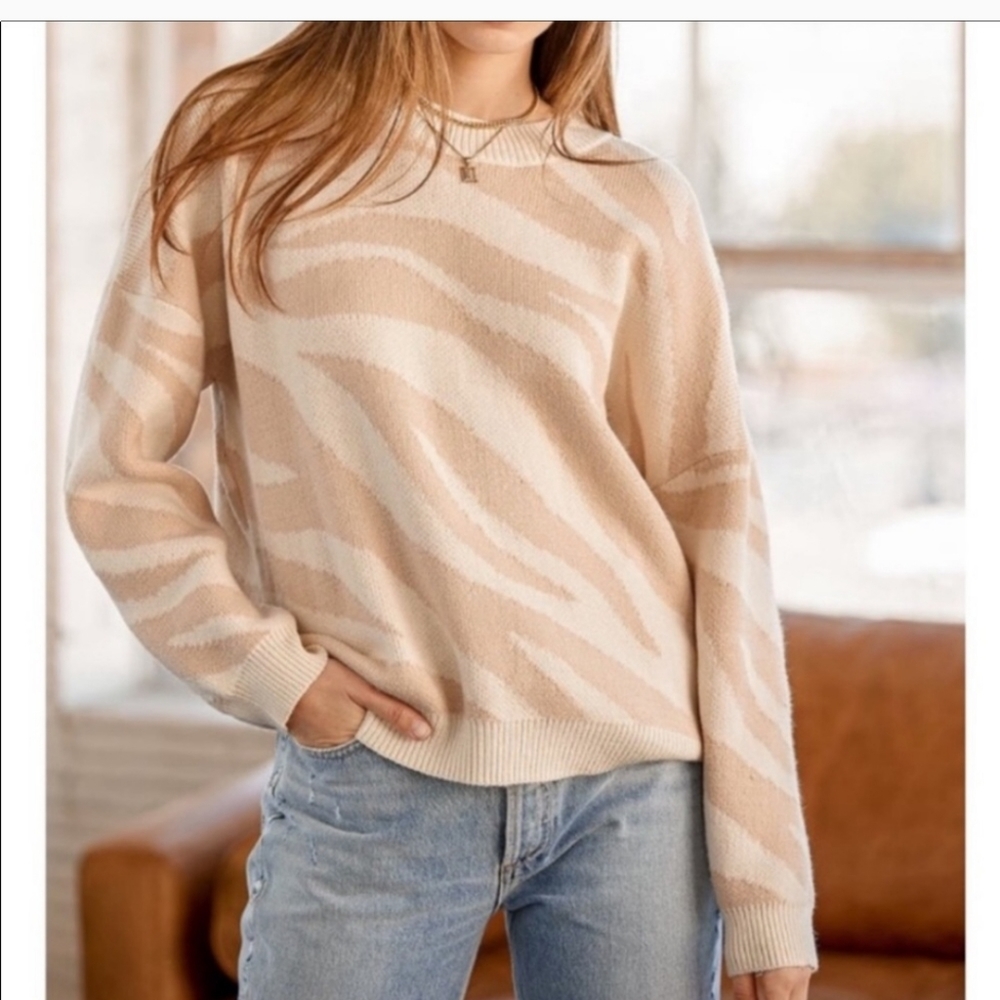 Lulu's Zebra Sweater in Tonal Neutral